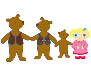Goldilocks And The Bear Family, All Together - Three Bears, Transparent background PNG HD thumbnail