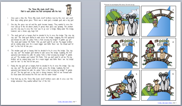 Narrative Assessment: Transcription Page. Story Comprehension Questions Story Retell Rubric - Three Billy Goats Gruff, Transparent background PNG HD thumbnail