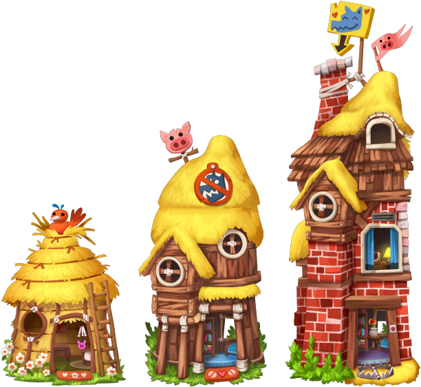 Fairytales House 3 Little Pigs Level 1To3.png - Three Little Pigs, Transparent background PNG HD thumbnail
