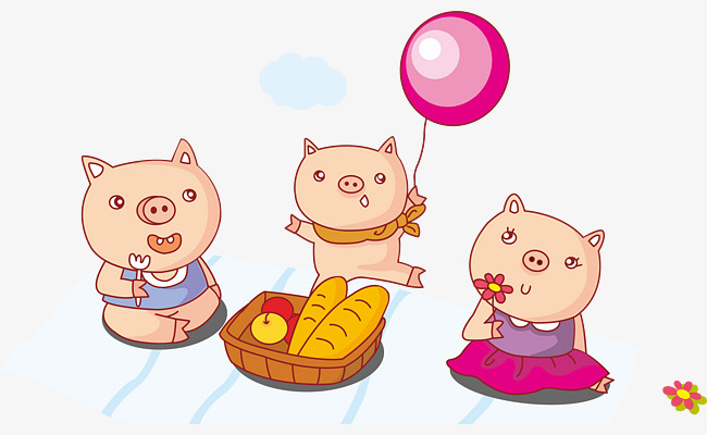 Three Little Pigs Cartoon Vector, Bread, Outing, Picnic Free Png And Vector - Three Little Pigs, Transparent background PNG HD thumbnail