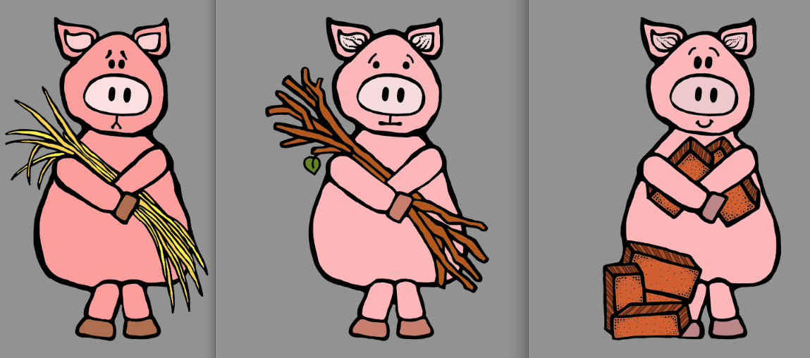 Three Little Pigs Clipart 2 - Three Little Pigs, Transparent background PNG HD thumbnail