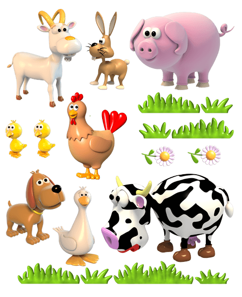 Kinderzimmer Wandtattoo: Tiere Auf Dem Bauernhof - Tiere Auf Dem Bauernhof, Transparent background PNG HD thumbnail