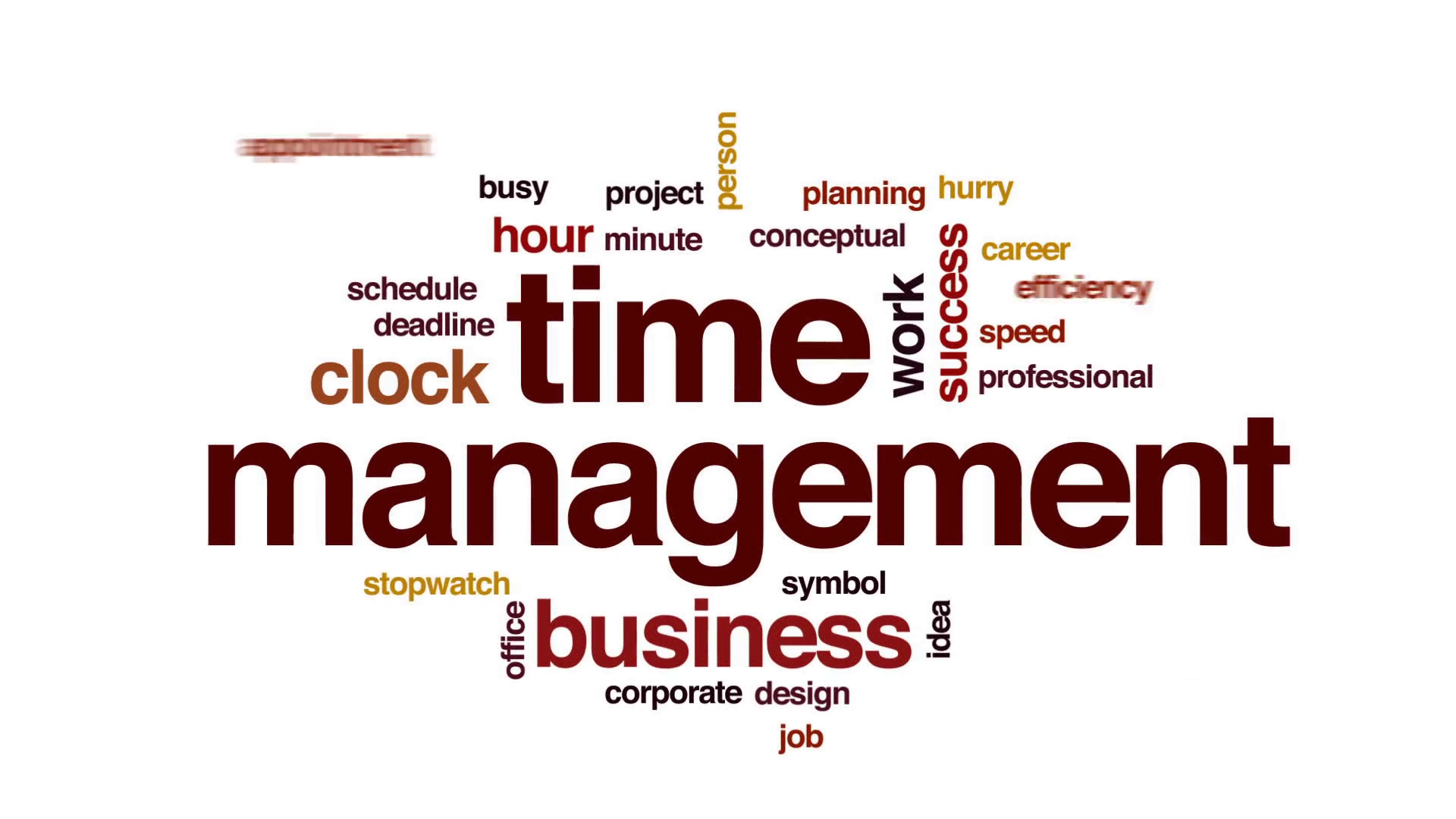 Time Management Animated Word Cloud, Text Design Animation. Motion Background   Videoblocks - Time Management, Transparent background PNG HD thumbnail
