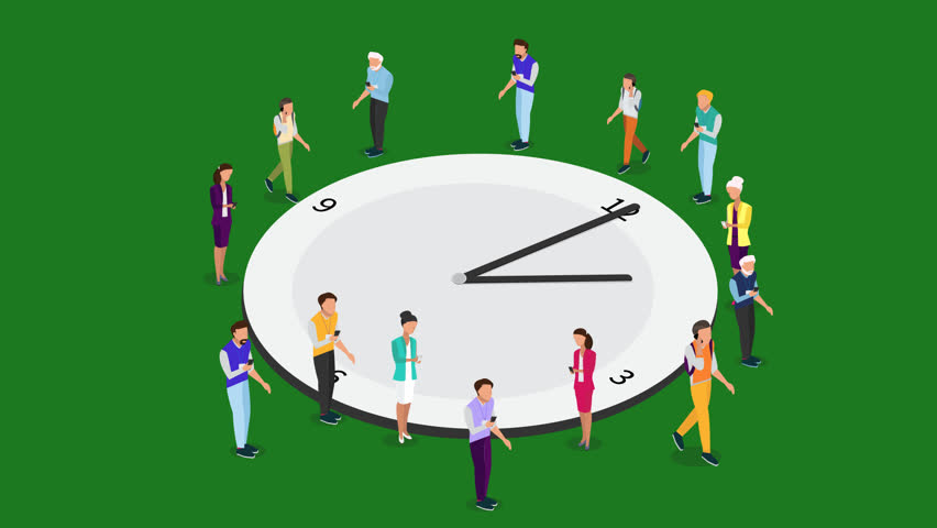 Time Management Vector Animation. Alpha Channel. Png Alpha. Isometric Watch For Time - Time Management, Transparent background PNG HD thumbnail