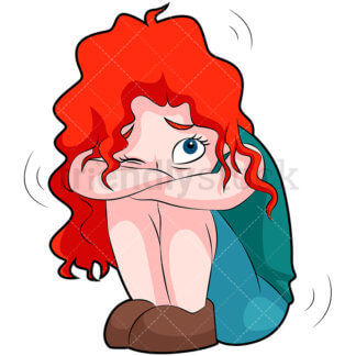 Terrified Little Girl Shaking. Png   Jpg And Vector Eps (Infinitely Scalable). - Timid Girl, Transparent background PNG HD thumbnail