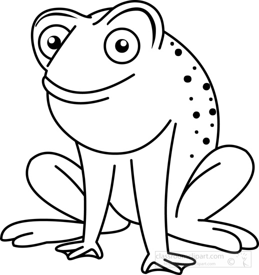 Frog Clipart Black White Outline.jpg - Toad Black And White, Transparent background PNG HD thumbnail