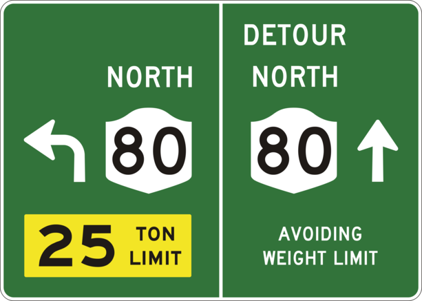 Fixed Ny 80 25 Ton Weight Limit Detour Sign Refined.png Hdpng.com  - Ton Weight, Transparent background PNG HD thumbnail