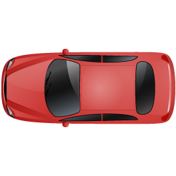 Car Top Red Icon - Top View Of A Car, Transparent background PNG HD thumbnail