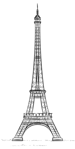 Eiffel Tower   La Tour Eiffel Coloring Page - Tour Eiffel, Transparent background PNG HD thumbnail