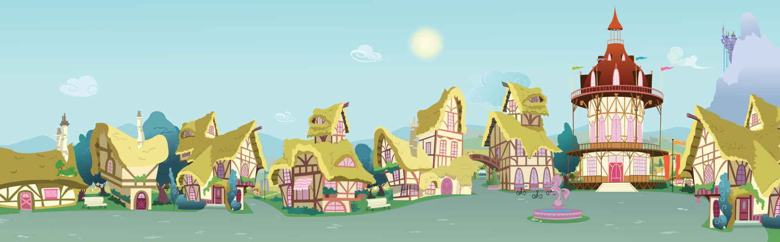 Ponyville Street To Town Center By Boneswolbach Hdpng.com  - Town Background, Transparent background PNG HD thumbnail