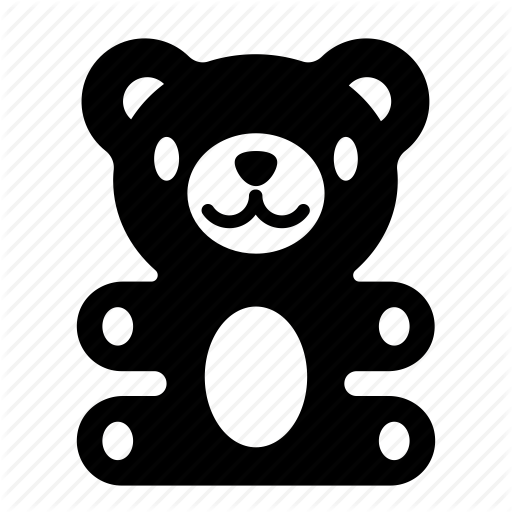 Baby, Bear, Teddy, Toy, Toys, Valentine Icon - Toys Black And White, Transparent background PNG HD thumbnail