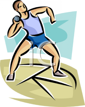 Track And Field Athlete Preparing To Throw The Shot Put   Royalty Free Clip Art Illustration - Track And Field Shot Put, Transparent background PNG HD thumbnail