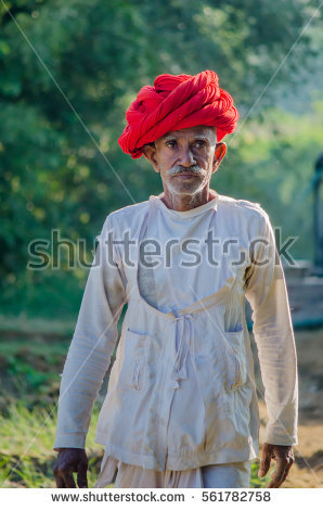 Rajasthan, India   November 20, 2016: Rajasthani Senior Man At His Farm, - Traditional Dress Of Rajasthan, Transparent background PNG HD thumbnail