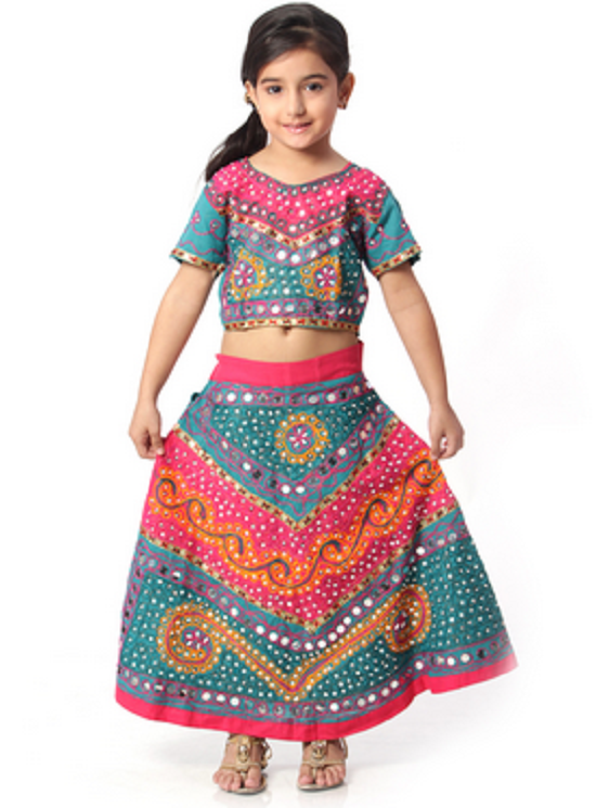 Rajasthani/gujarati Lehenga. Girl Dress Janmashtami - Traditional Dress Of Rajasthan, Transparent background PNG HD thumbnail