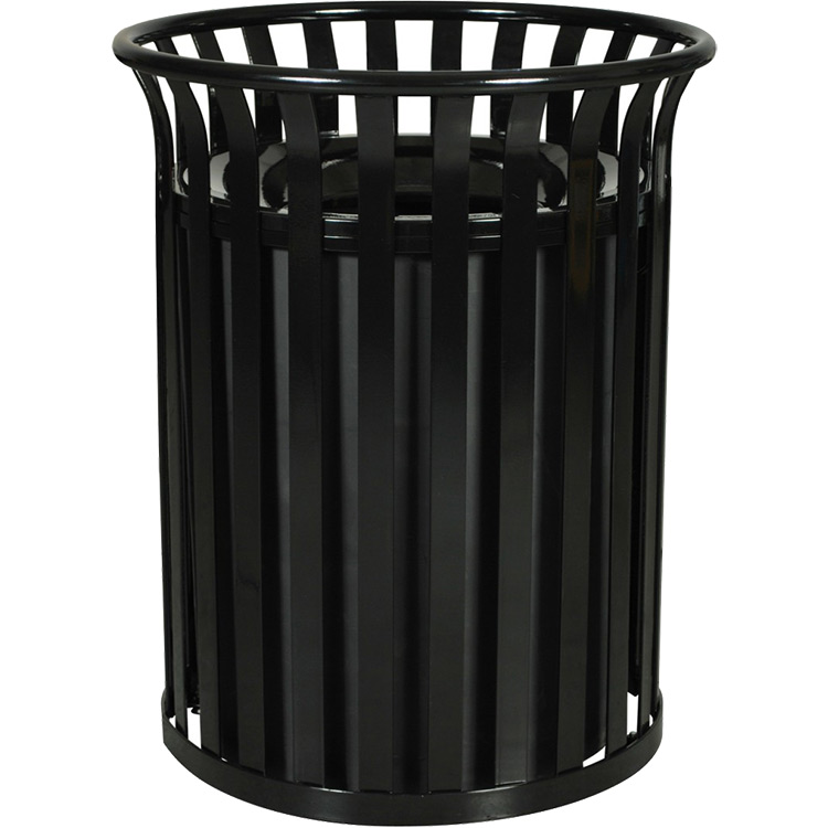 Heavy Duty 35.5 Gallon Capacity Outdoor Steel Garbage Receptacle - Trash Can, Transparent background PNG HD thumbnail