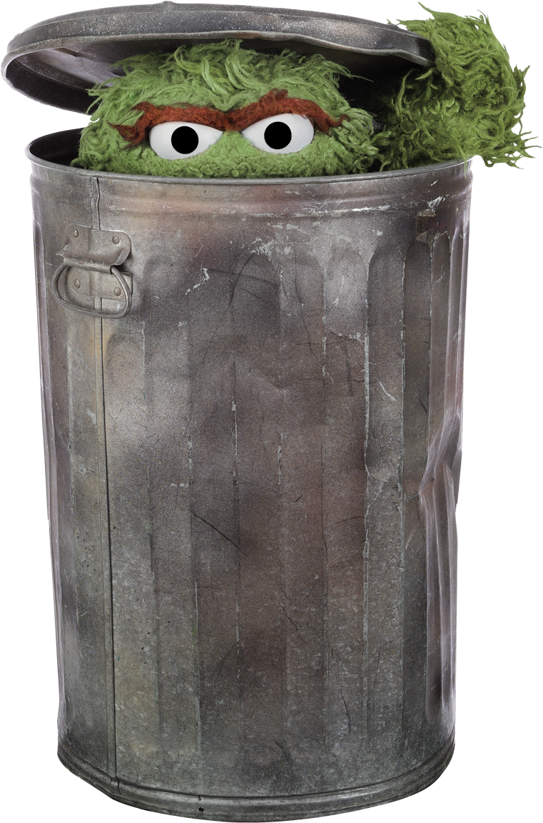 Oscar The Grouch Trash Can.png - Trashcan, Transparent background PNG HD thumbnail