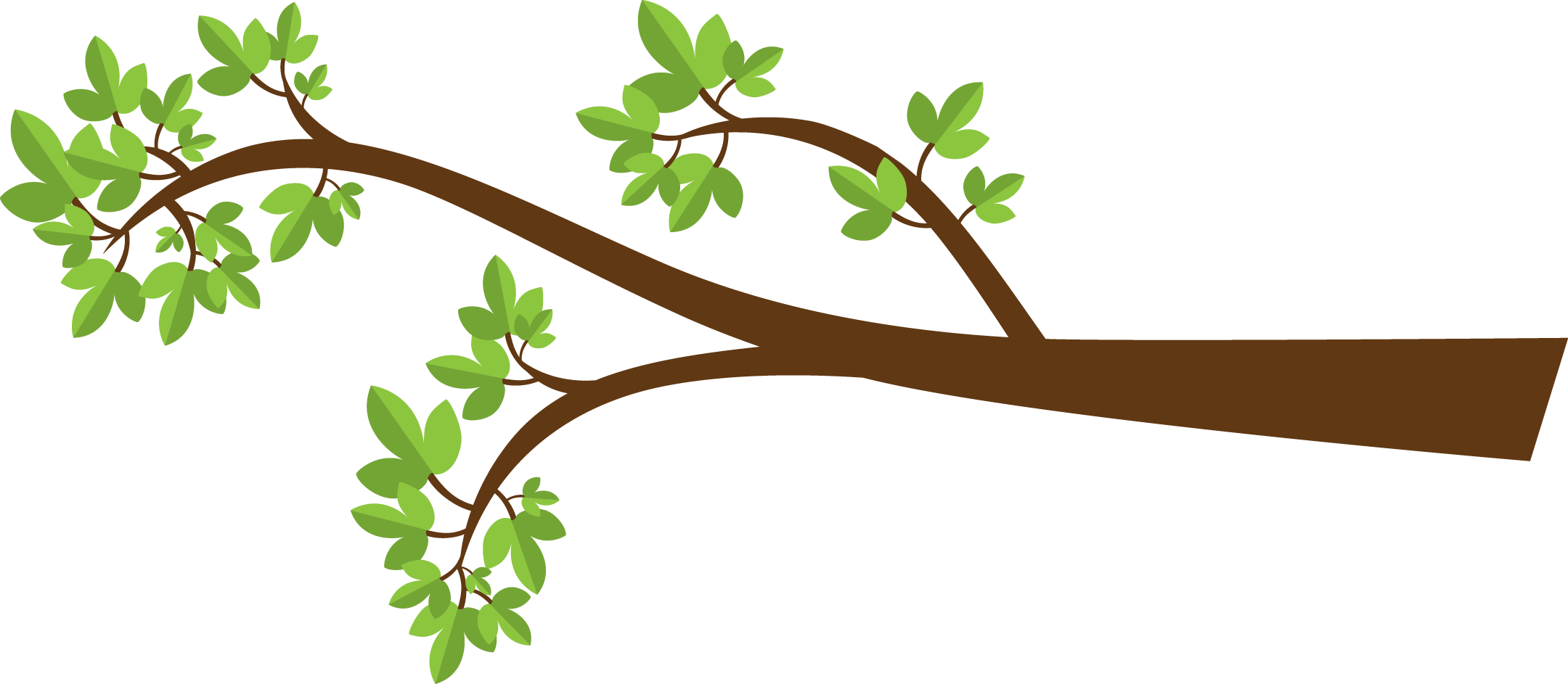 Branch Clipart: Tree Branch With Leaves - Tree Limb, Transparent background PNG HD thumbnail