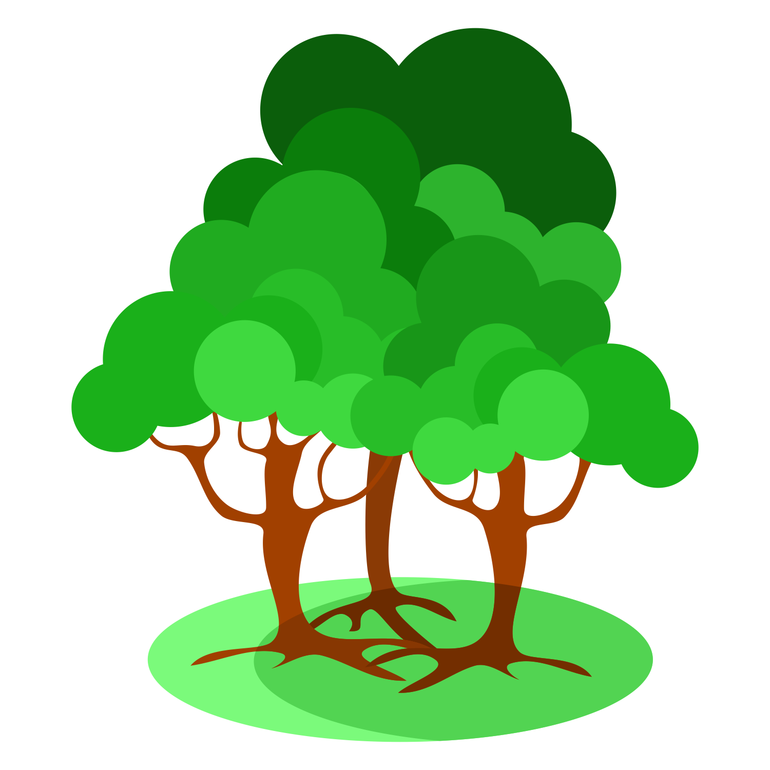 Full Size Png Preview: Three Trees - Tree Vector, Transparent background PNG HD thumbnail