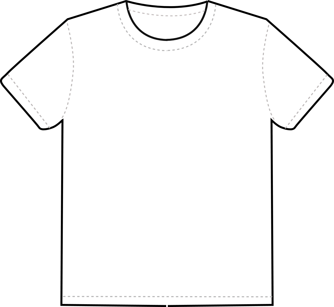 Blank T-shirt Outline #1663530, Tshirt PNG Outline - Free PNG