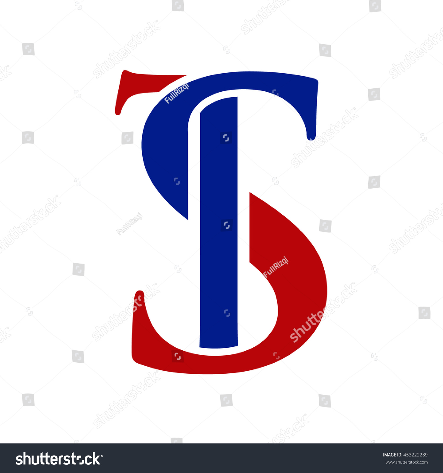 Colored monogram logo curved 