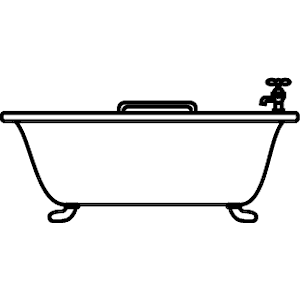 Bathtub - Tub Black And White, Transparent background PNG HD thumbnail