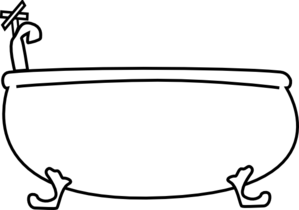 Bathtub Clip Art - Tub Black And White, Transparent background PNG HD thumbnail