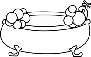 Bathtub With Bubbles Clip Art - Tub Black And White, Transparent background PNG HD thumbnail