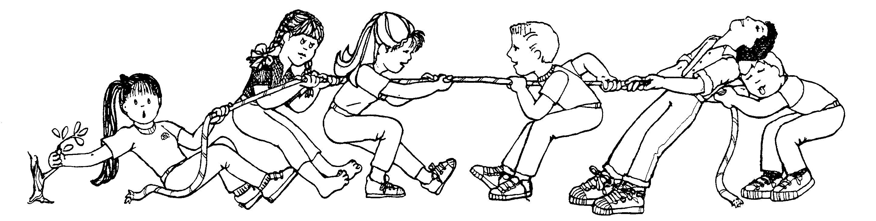Girls Tug Of War Clipart - Tug Of War Black And White, Transparent background PNG HD thumbnail