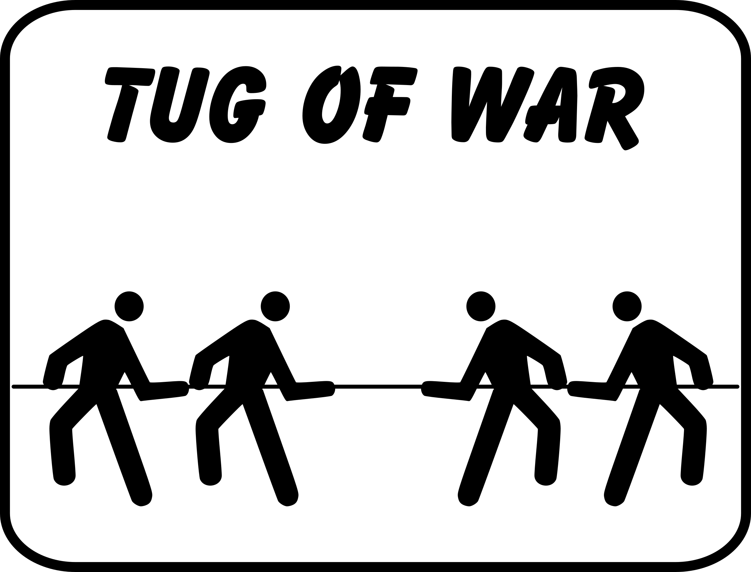 Tug Of War Sign - Tug Of War Black And White, Transparent background PNG HD thumbnail