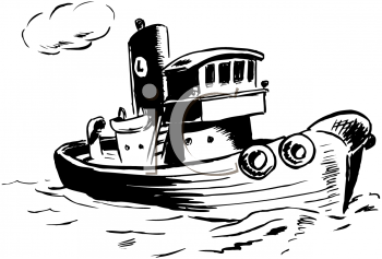 Tugboat Png Black And White Hdpng.com 350 - Tugboat Black And White, Transparent background PNG HD thumbnail