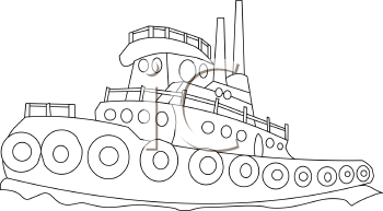 Pin Tugboat Clipart Black And White #10 - Tugboat Black And White, Transparent background PNG HD thumbnail