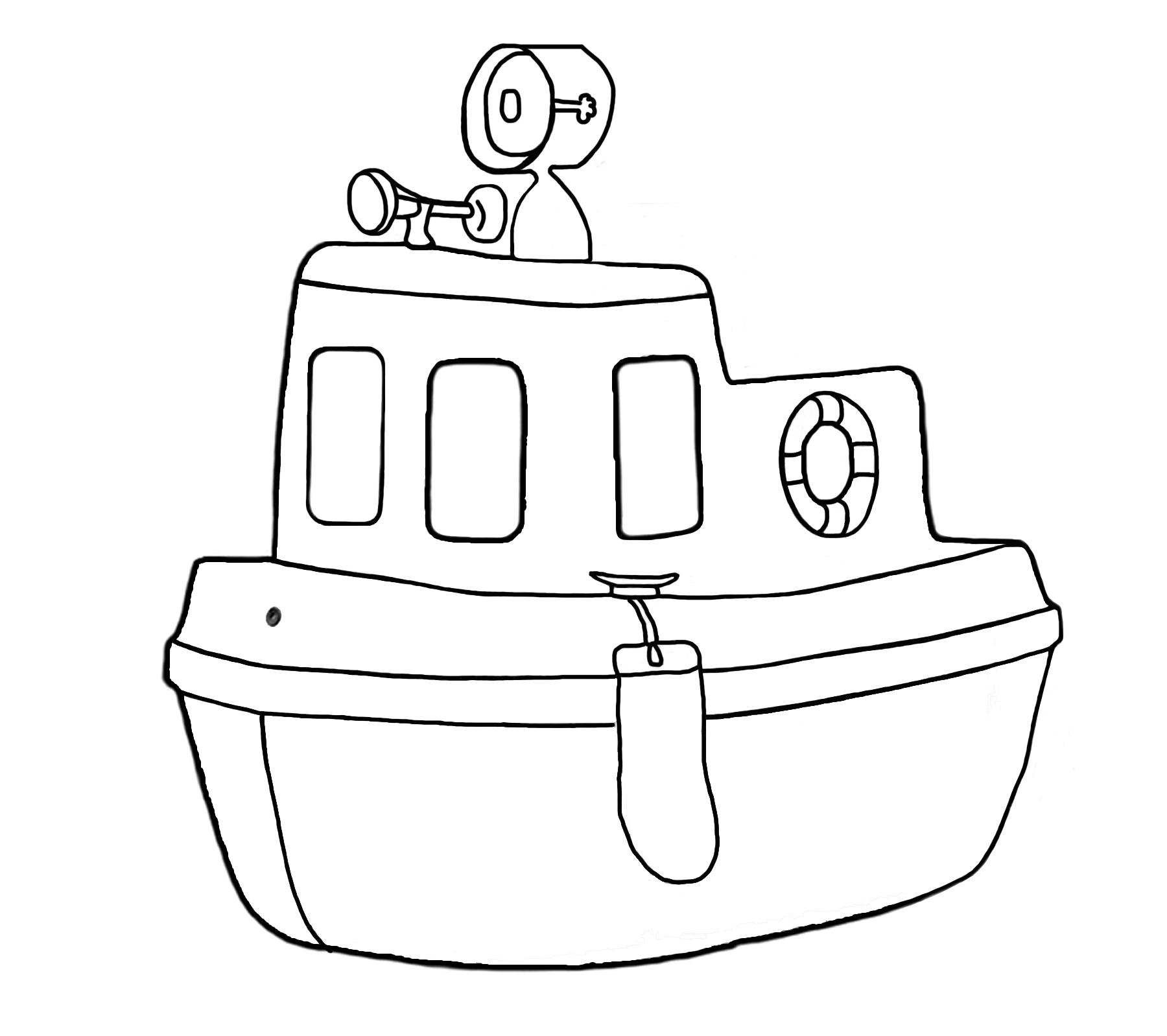 Pin Tugboat Clipart Black And White #8 - Tugboat Black And White, Transparent background PNG HD thumbnail
