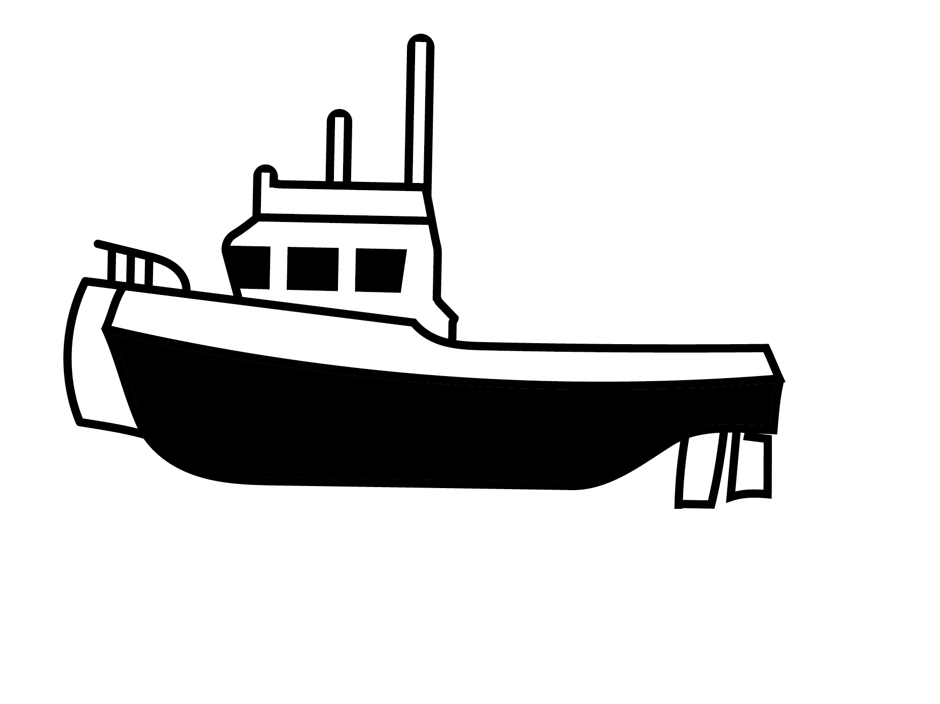 Tugboat Media - Tugboat Black And White, Transparent background PNG HD thumbnail
