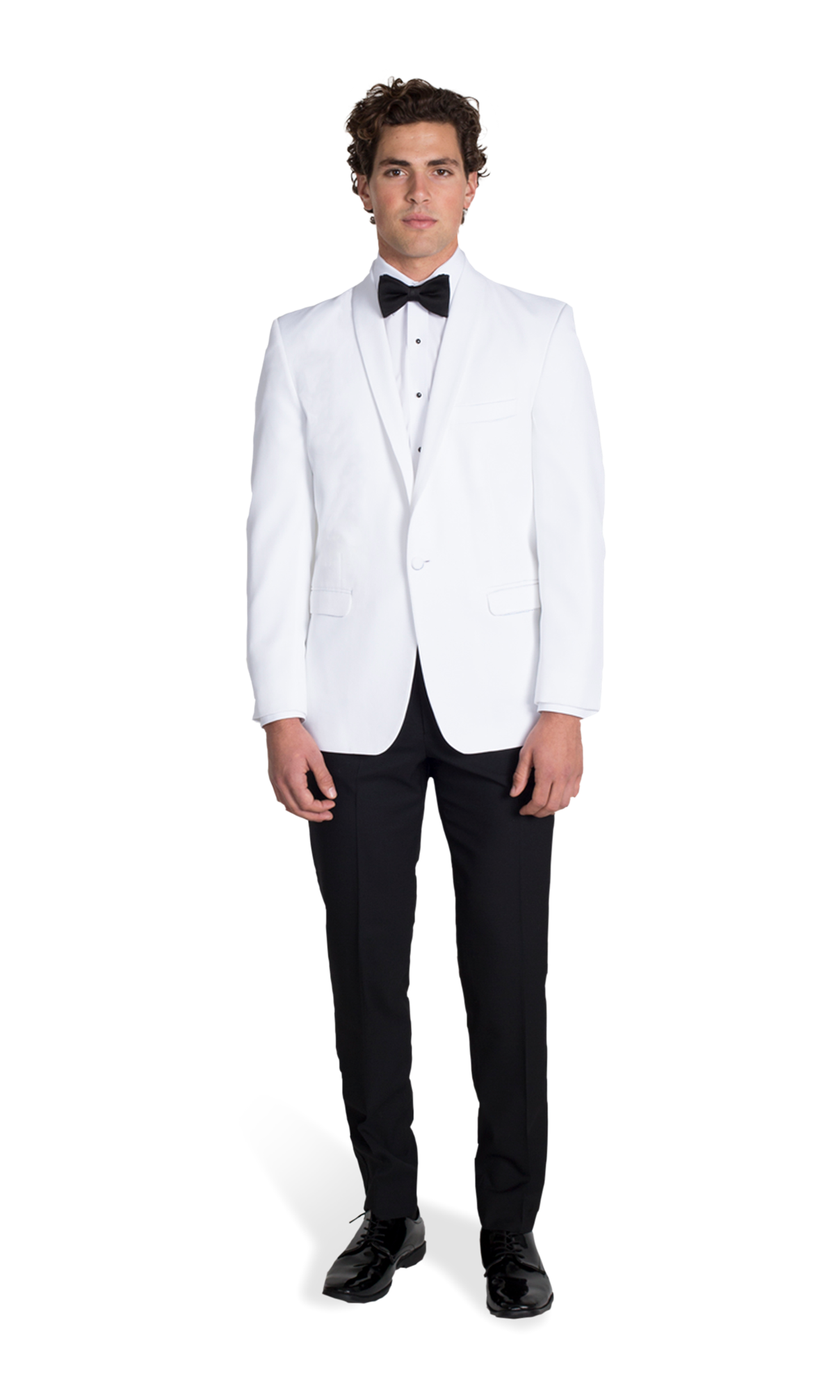 White Tuxedo Dinner Jacket   Front View - Tuxedo Man, Transparent background PNG HD thumbnail