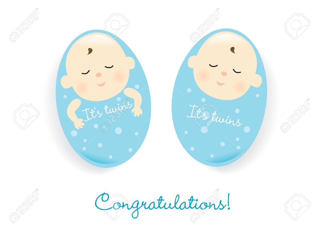 Baby Twins Clipart - Twin Baby Boy Congratulations, Transparent background PNG HD thumbnail