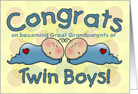 Twin Baby Boy Congratulations Png - Congratulations On Becoming Great Grandparents To Twin Boys Two Sleeping Babies Card, Transparent background PNG HD thumbnail