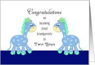 Twin Baby Boy Congratulations Png - For Great Grandparents To Twin Boys Card Great Grandsons Blue Giraffes Card, Transparent background PNG HD thumbnail