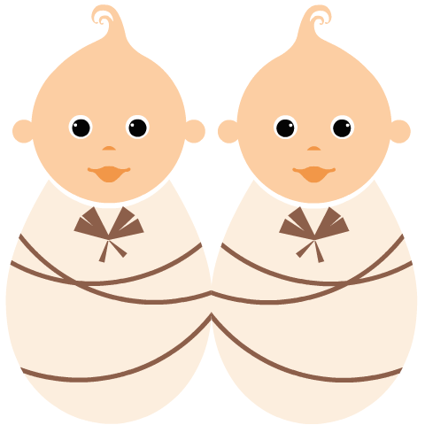 Free Baby Clipart: Twin Girls - Twin Baby Girl, Transparent background PNG HD thumbnail