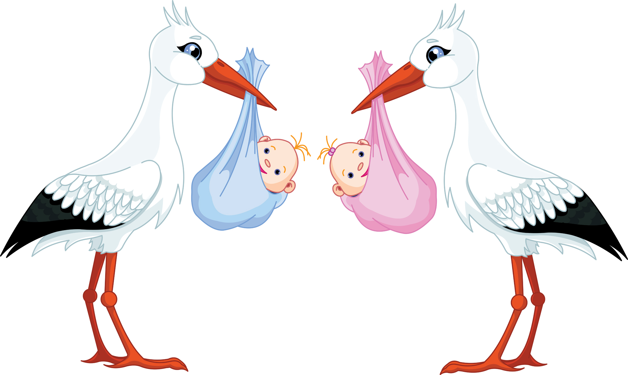 Free baby clipart: twin girls