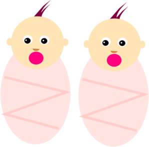 Twin Girls Clip Art - Twin Baby Girl, Transparent background PNG HD thumbnail