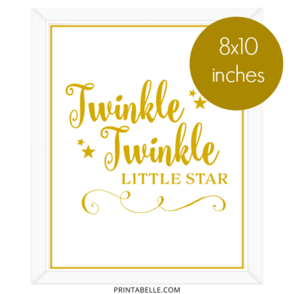 Twinkle Little Star Printable Sign - Twinkle Twinkle Little Star, Transparent background PNG HD thumbnail