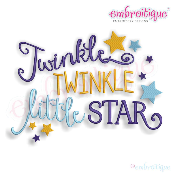 Twinkle Twinkle Little Star   Baby Nursery   Machine Embroidery Design - Twinkle Twinkle Little Star, Transparent background PNG HD thumbnail