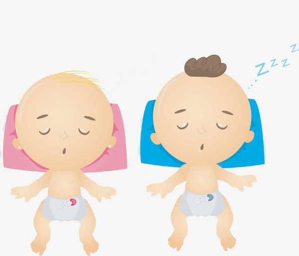Two Babies Sleeping, Baby, Child, Cartoon Hand Drawing Png Image And Clipart - Two Babies, Transparent background PNG HD thumbnail