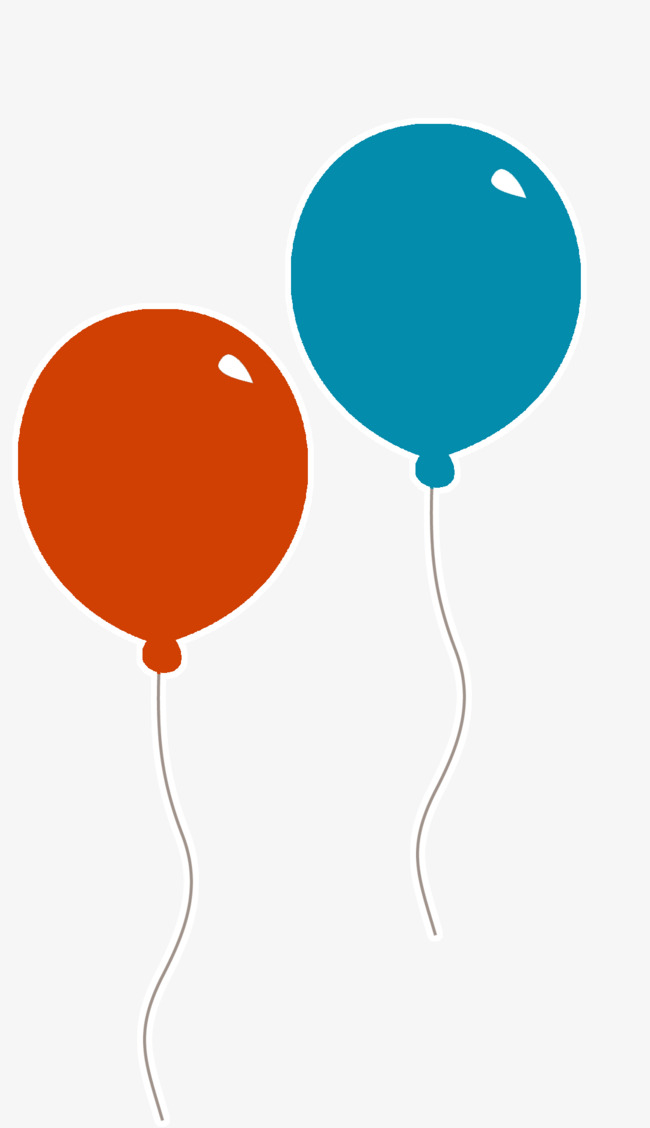 red balloons and blue balloon