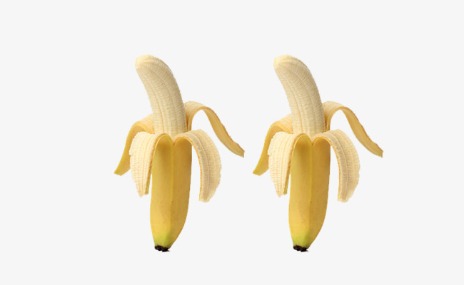Two Bananas, Banana Peel, Yellow, Fruit Free Png Image - Two Bananas, Transparent background PNG HD thumbnail