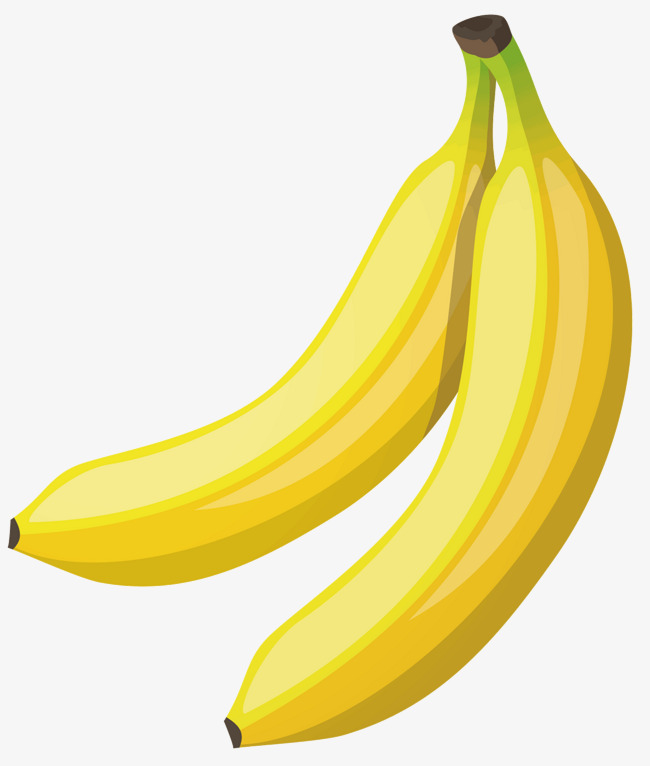 Two Bananas, Vector Diagram, Yellow Banana, Green Png And Vector - Two Bananas, Transparent background PNG HD thumbnail