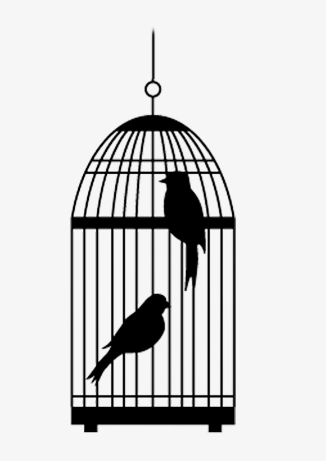 Two Birds PNG Black And White - A Cage  Two Birds, C