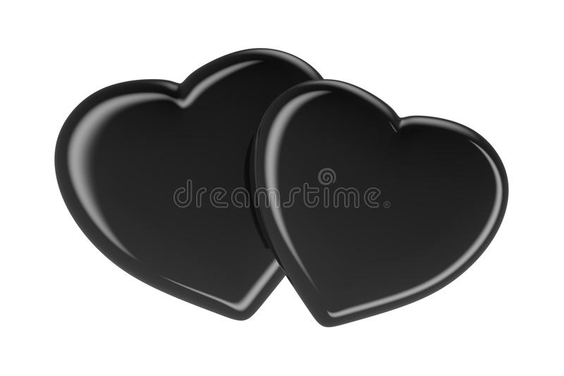 Download Two Black Hearts Isolated On White Stock Image   Illustration Of Romance, Color: - Two Black Heart, Transparent background PNG HD thumbnail