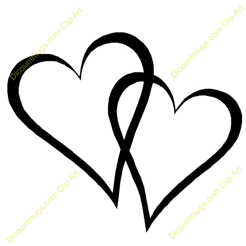 Two Black Heart Clipart. Interlocking Hearts Clipart #2033288 - Two Black Heart, Transparent background PNG HD thumbnail