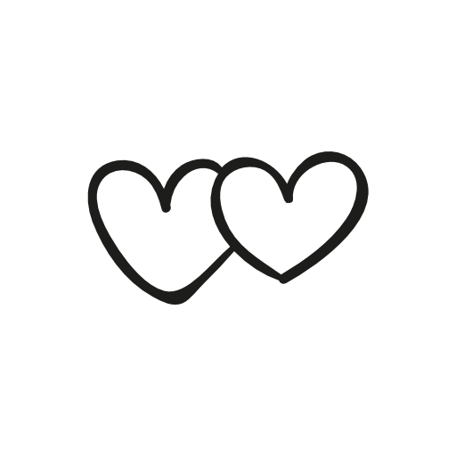 Two Heart Icons - Two Black Heart, Transparent background PNG HD thumbnail